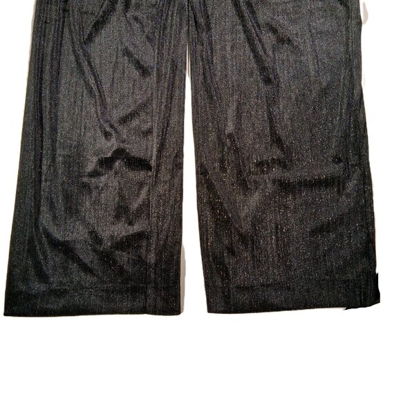VINCE CAMUTO PANTS  3X  Black Gold Metallic  Velvet  Pull-On Dressy  Pockets NEW - Picture 4 of 9